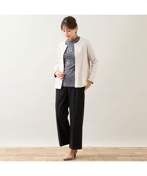 LOBJIE / ロブジェ その他パンツ | 【あったか素材・洗える・日本製】ピンタック入りワイドパンツ | 詳細15