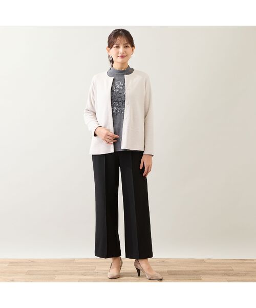 LOBJIE / ロブジェ その他パンツ | 【あったか素材・洗える・日本製】ピンタック入りワイドパンツ | 詳細16