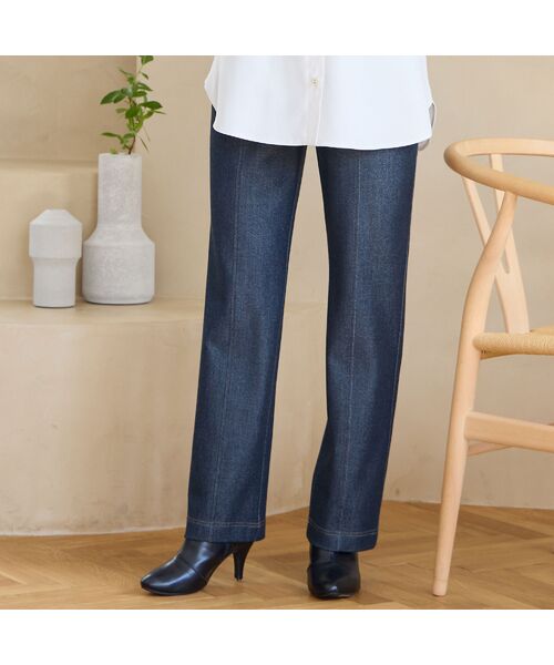 LOBJIE/ロブジェ 【洗える・S～LLサイズ】ストレッチデニムパンツ ダークブルー LL