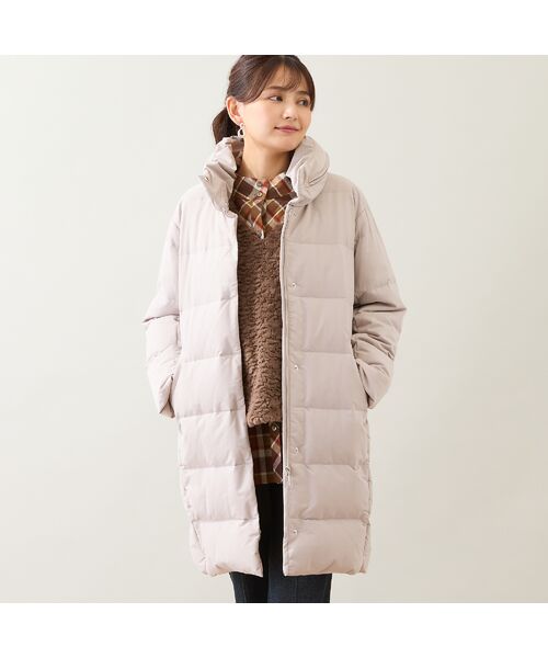 LOBJIE/ロブジェ 【一部店舗・WEB限定・フード収納可】コクーンダウンコート ベージュ L LOBJIE/ロブジェ 【一部店舗・WEB限定・フード収納可】コクーンダウンコート ベージュ L