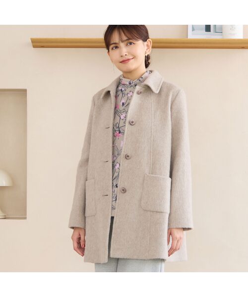 LOBJIE / ロブジェ ステンカラーコート | ステンカラーシャギーコート | 詳細1