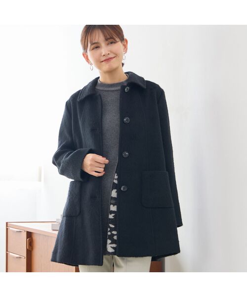LOBJIE / ロブジェ ステンカラーコート | ステンカラーシャギーコート | 詳細12