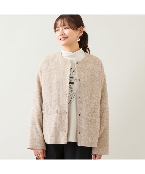 LOBJIE / ロブジェ ダウンジャケット・ベスト | 【一部店舗・WEB限定】ツイードダウンジャケット | 詳細1