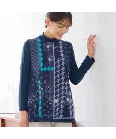 LOBJIE / ロブジェ カットソー | 【洗える・日本製】花幾何柄カットソー