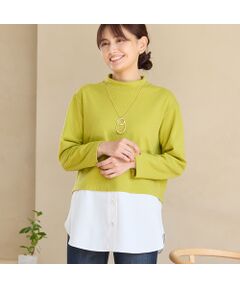 LOBJIE / ロブジェ カットソー | 【洗える】布帛ドッキングプルオーバー