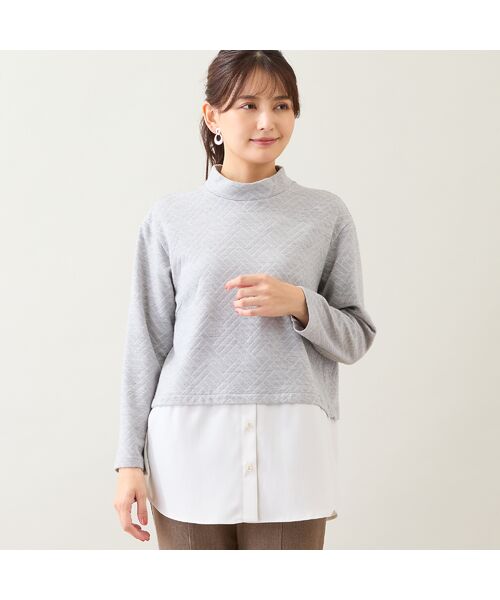 LOBJIE / ロブジェ カットソー | 【洗える】布帛ドッキングプルオーバー | 詳細1