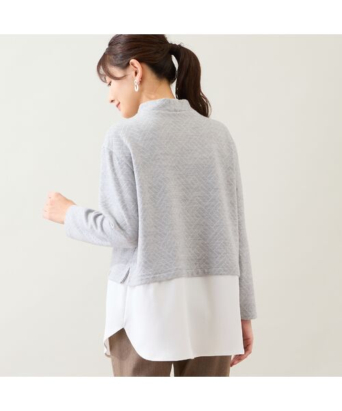 LOBJIE / ロブジェ カットソー | 【洗える】布帛ドッキングプルオーバー | 詳細2
