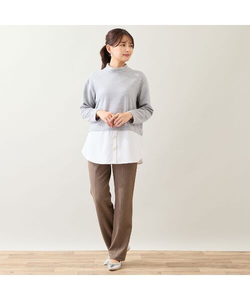 LOBJIE / ロブジェ カットソー | 【洗える】布帛ドッキングプルオーバー | 詳細5