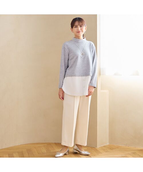 LOBJIE / ロブジェ カットソー | 【洗える】布帛ドッキングプルオーバー | 詳細6