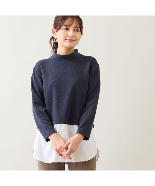 LOBJIE / ロブジェ カットソー | 【洗える】布帛ドッキングプルオーバー | 詳細9