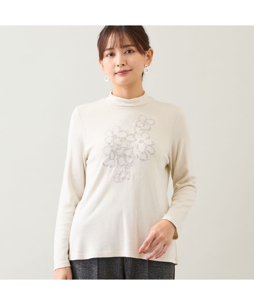 LOBJIE / ロブジェ カットソー | 【洗える・日本製】花刺繍カットソー | 詳細1