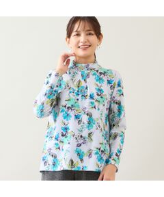 LOBJIE / ロブジェ カットソー | 【洗える・日本製】花柄起毛カットソー