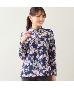 LOBJIE / ロブジェ カットソー | 【洗える・日本製】花柄起毛カットソー