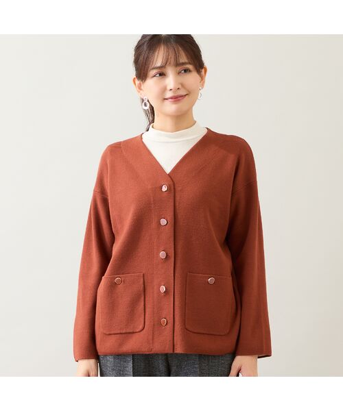 LOBJIE / ロブジェ カーディガン・ボレロ | 【アンサンブル可】Vネックニットカーディガン | 詳細2