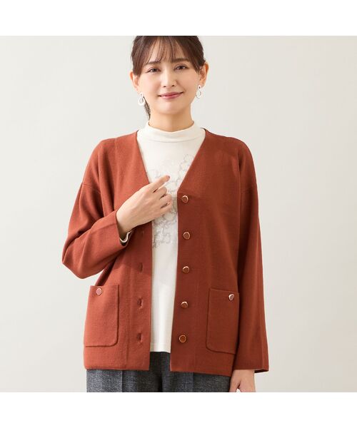 LOBJIE / ロブジェ カーディガン・ボレロ | 【アンサンブル可】Vネックニットカーディガン | 詳細3