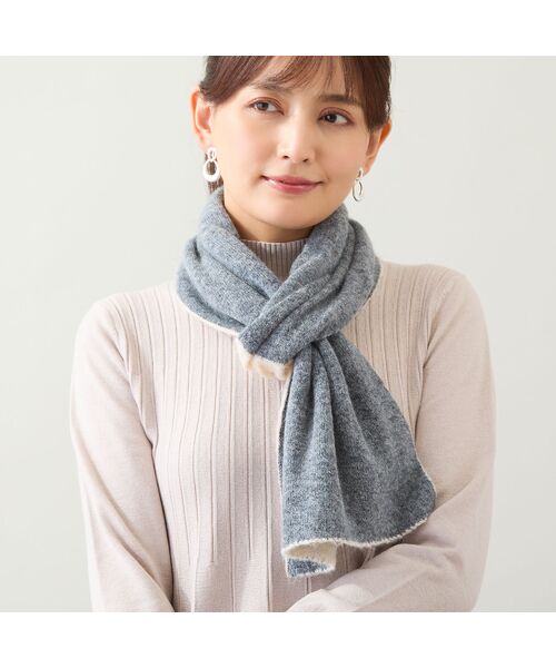 LOBJIE / ロブジェ マフラー・ショール・スヌード・ストール | 【洗える・リバーシブル】ニットマフラー | 詳細2
