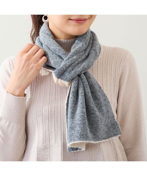 LOBJIE / ロブジェ マフラー・ショール・スヌード・ストール | 【洗える・リバーシブル】ニットマフラー | 詳細3