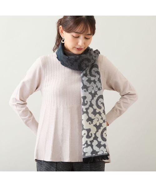 LOBJIE / ロブジェ マフラー・ショール・スヌード・ストール | 【洗える・フランス製】グラデーションジャカードマフラー | 詳細10