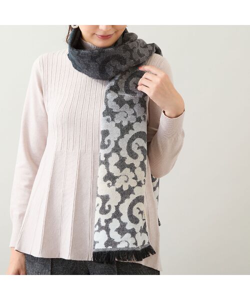 LOBJIE / ロブジェ マフラー・ショール・スヌード・ストール | 【洗える・フランス製】グラデーションジャカードマフラー | 詳細12