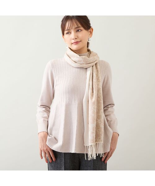 LOBJIE / ロブジェ マフラー・ショール・スヌード・ストール | 【洗える・日本製】ソフトタッチ ジャカードマフラー | 詳細1