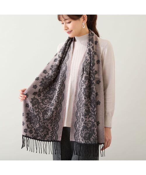 LOBJIE / ロブジェ マフラー・ショール・スヌード・ストール | 【洗える・日本製】ソフトタッチ ジャカードマフラー | 詳細4
