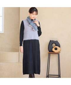 LOBJIE / ロブジェ ミニ丈・ひざ丈ワンピース | 【アンサンブルアイテム】ベストつきニットワンピース