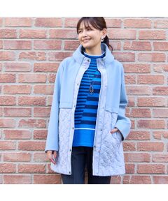 LOBJIE / ロブジェ その他アウター | ニット×キルティングコート（ブルー）