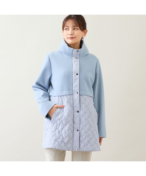 LOBJIE / ロブジェ その他アウター | ニット×キルティングコート（ブルー） | 詳細1