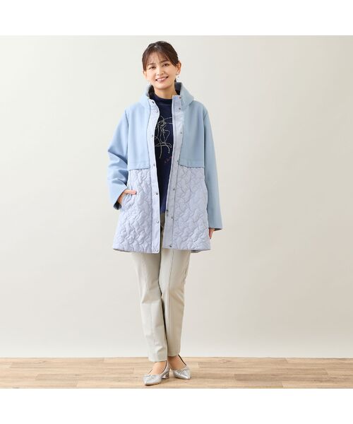 LOBJIE / ロブジェ その他アウター | ニット×キルティングコート（ブルー） | 詳細5