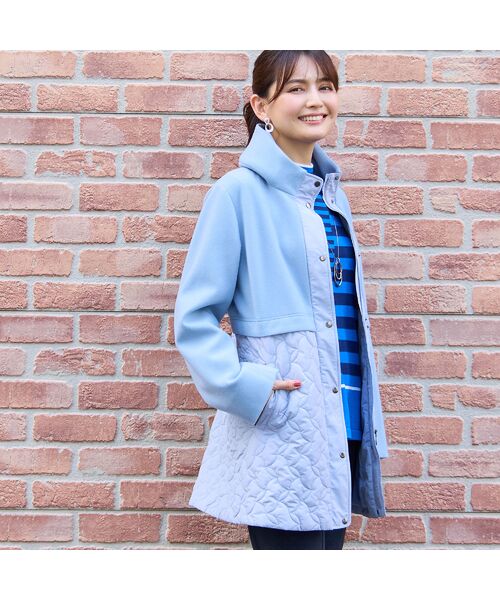 LOBJIE / ロブジェ その他アウター | ニット×キルティングコート（ブルー） | 詳細7