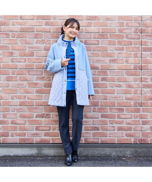 LOBJIE / ロブジェ その他アウター | ニット×キルティングコート（ブルー） | 詳細8