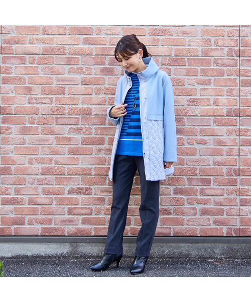 LOBJIE / ロブジェ その他アウター | ニット×キルティングコート（ブルー） | 詳細9