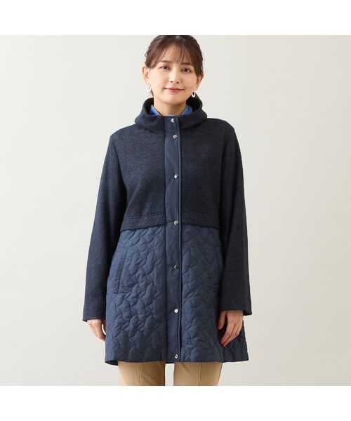 LOBJIE / ロブジェ その他アウター | ニット×キルティングコート（ダークブルー） | 詳細1