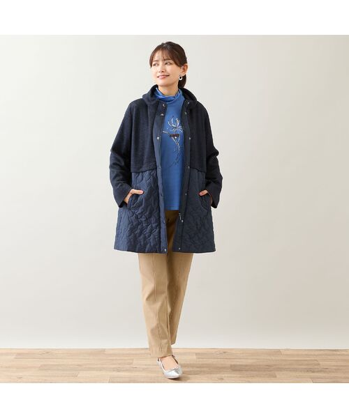 LOBJIE / ロブジェ その他アウター | ニット×キルティングコート（ダークブルー） | 詳細6