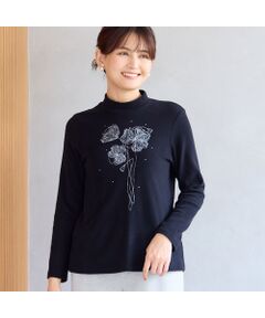 LOBJIE / ロブジェ カットソー | 【洗える・日本製】モヘア刺繍起毛カットソー