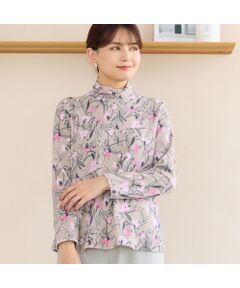 LOBJIE / ロブジェ カットソー | 【洗える・日本製】花柄起毛カットソー