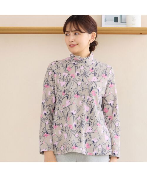 LOBJIE / ロブジェ カットソー | 【洗える・日本製】花柄起毛カットソー | 詳細1