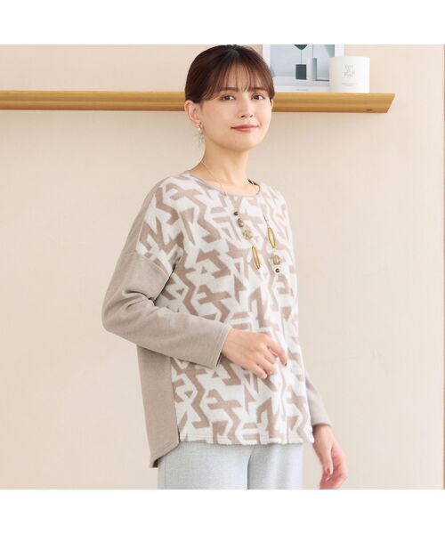 LOBJIE / ロブジェ カットソー | 【洗える・日本製】パイルジャカードプルオーバー | 詳細2