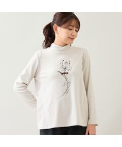 LOBJIE / ロブジェ カットソー | 【洗える】花プリント起毛カットソー