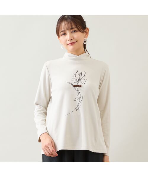 LOBJIE / ロブジェ カットソー | 【洗える】花プリント起毛カットソー | 詳細3