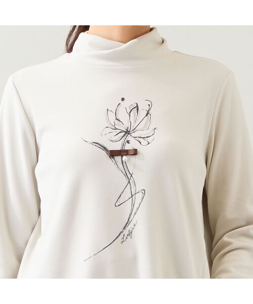 LOBJIE / ロブジェ カットソー | 【洗える】花プリント起毛カットソー | 詳細4