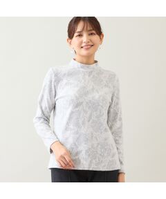 LOBJIE / ロブジェ カットソー | 【洗える・日本製】ローズ柄起毛ジャカードカットソー