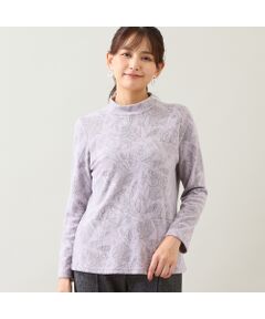 LOBJIE / ロブジェ カットソー | 【洗える・日本製】ローズ柄起毛ジャカードカットソー