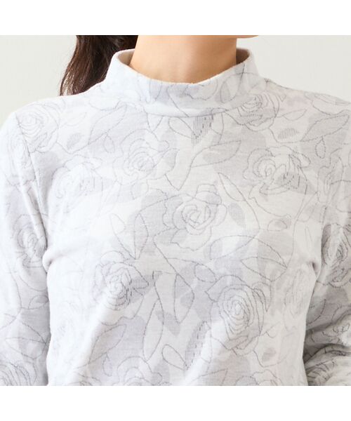 LOBJIE / ロブジェ カットソー | 【洗える・日本製】ローズ柄起毛ジャカードカットソー | 詳細2