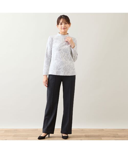 LOBJIE / ロブジェ カットソー | 【洗える・日本製】ローズ柄起毛ジャカードカットソー | 詳細4