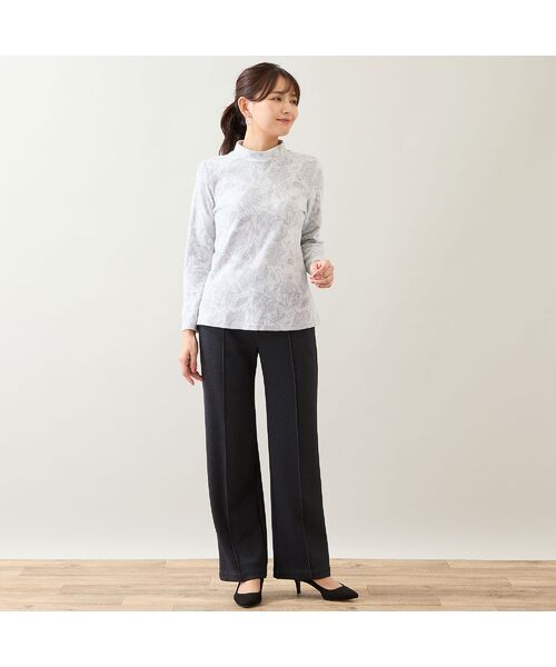 LOBJIE / ロブジェ カットソー | 【洗える・日本製】ローズ柄起毛ジャカードカットソー | 詳細5