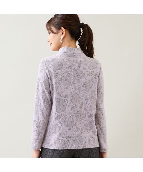 LOBJIE / ロブジェ カットソー | 【洗える・日本製】ローズ柄起毛ジャカードカットソー | 詳細8