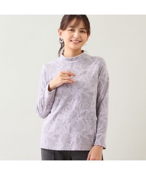 LOBJIE / ロブジェ カットソー | 【洗える・日本製】ローズ柄起毛ジャカードカットソー | 詳細9