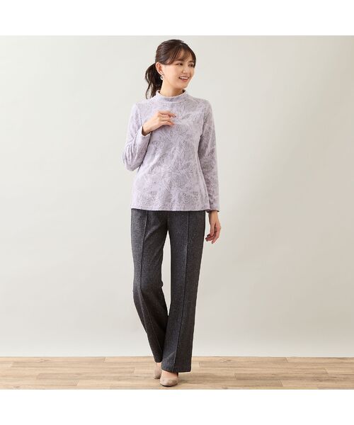 LOBJIE / ロブジェ カットソー | 【洗える・日本製】ローズ柄起毛ジャカードカットソー | 詳細11