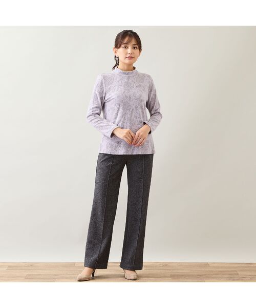 LOBJIE / ロブジェ カットソー | 【洗える・日本製】ローズ柄起毛ジャカードカットソー | 詳細12